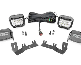 Rough Country LED Ditch Light Kit 3in OSRAM Pair Wide Chevy | GMC 1500 14-18 & Classic