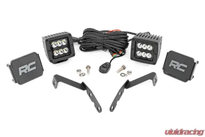 Rough Country LED Light Kit Ditch Mount 2" Black Pair Spot Chevy 1500 & Chevy | GMC 2500HD | 3500HD 07-14 - 71058