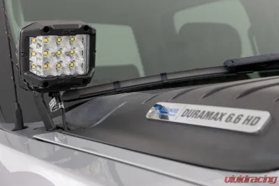 Rough Country LED Light Ditch Mount 2" Black Pair Amber DRL Chevy 1500 2007-2013 - 71061