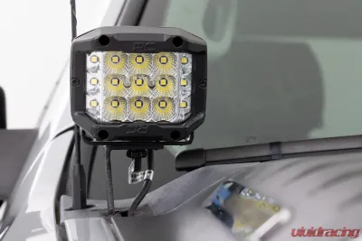 Rough Country LED Light Ditch Mount 2" Black Pair Amber DRL Chevy 1500 2007-2013 - 71061
