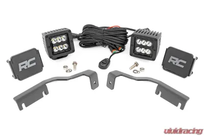 Rough Country LED Ditch Light Kit Black Series w/Spot Beam Nissan Frontier 2WD 4WD 2022 - 71064