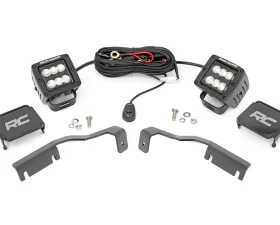 Rough Country LED Ditch Light Kit Black Series w/Flood Beam Nissan Frontier 2WD 4WD 2022