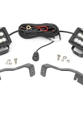 Rough Country LED Ditch Light Kit Black Series w/Flood Beam Nissan Frontier 2WD 4WD 2022                                     - 71065 - Image 6