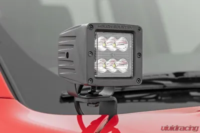Rough Country LED Ditch Light Kit Black Series w/Flood Beam Nissan Frontier 2WD 4WD 2022 - 71065