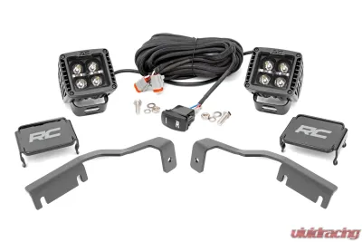 Rough Country LED Ditch Light Kit Black Series w/White DRL Nissan Frontier 2WD 4WD 2022 - 71066