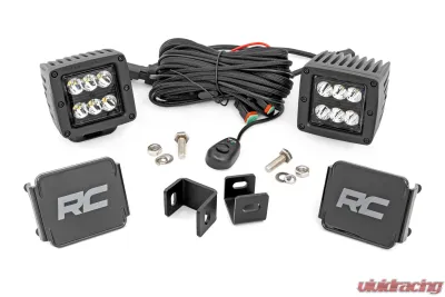 Rough Country LED Light Kit Ditch Mount 2" Black Pair Spot Toyota Tundra 22-25 - 71071