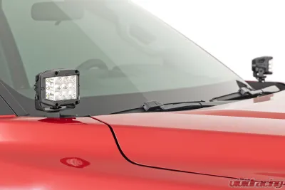 Rough Country LED Light Kit Ditch Mount 2" Black Pair Spot Toyota Tundra 22-25 - 71071