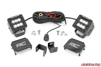 Rough Country LED Light Kit Ditch Mount Black Pair Flood for Toyota Tundra 22-25 - 71072