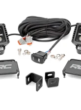 Rough Country LED Light Kit Ditch Mount 2" Black Pair Amber DRL Toyota Tundra 22-25                                     - 71074 - Image 6