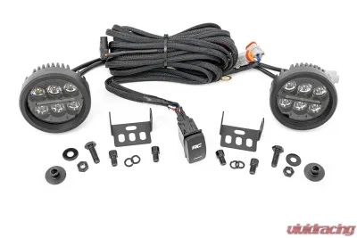 Rough Country LED Ditch Light Kit 3.5" Black Round Pair Amber DRL for 2021-2025 Ford Bronco - 71078