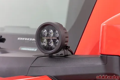 Rough Country LED Ditch Light Kit 3.5" Black Round Pair Amber DRL for 2021-2025 Ford Bronco - 71078