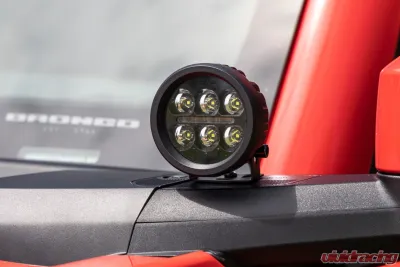 Rough Country LED Ditch Light Kit 3.5" Black Round Pair Amber DRL for 2021-2025 Ford Bronco - 71078