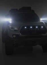 Rough Country LED Light Kit Ditch Mount 2" Black Pair White DRL Toyota Tacoma 16-23                                     - 71082 - Image 5