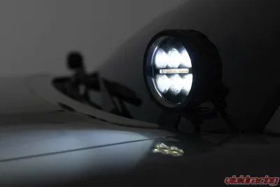 Rough Country LED Light Kit Ditch Mount 2" Black Pair White DRL Toyota Tacoma 16-23 - 71082
