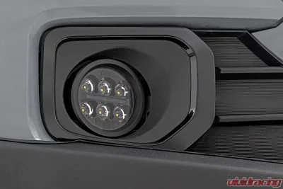 Rough Country LED Fog Light Kit 3.5" Round Black Series Amber DRL Toyota Tacoma 16-23 - 71095