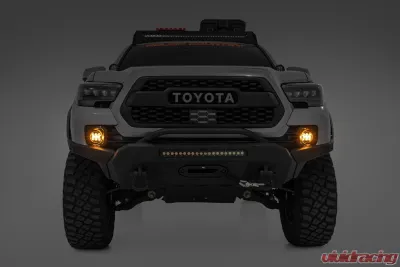 Rough Country LED Fog Light Kit 3.5" Round Black Series Amber DRL Toyota Tacoma 16-23 - 71095