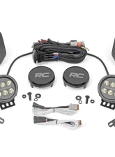 Rough Country LED Fog Light Kit 3.5" Round Black Series Amber DRL Toyota Tacoma 16-23                                     - 71095 - Image 5