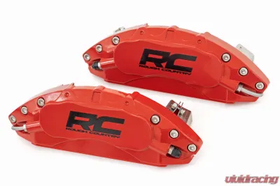 Rough Country Caliper Covers Front and Rear Red Non-Sport Jeep Gladiator JT 20-24 | Wrangler JL 18-24 - 71142A