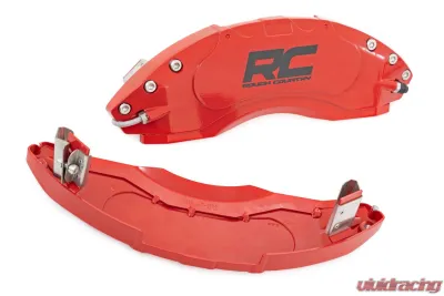 Rough Country Caliper Covers Front and Rear Red Non-Sport Jeep Gladiator JT 20-24 | Wrangler JL 18-24 - 71142A