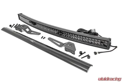 Rough Country LED Light Windshield 50" Curved Dual Row Black Series w/White DRL Toyota FJ Cruiser 2WD 4WD 2007-2014 - 71203