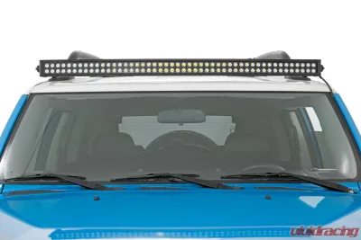 Rough Country LED Light Windshield 50" Curved Dual Row Black Series w/White DRL Toyota FJ Cruiser 2WD 4WD 2007-2014 - 71203