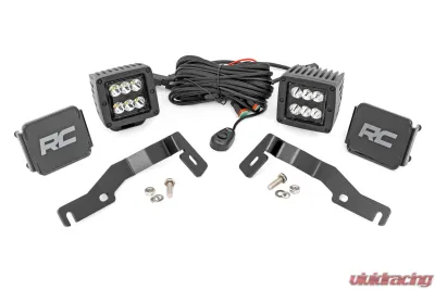Rough Country LED Light Kit Ditch Mount 2" Black Pair for 2024 Toyota Tacoma - 72101