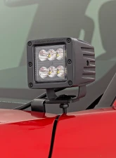 Rough Country LED Light Kit Ditch Mount 2" Black Pair Flood Toyota Tacoma 24-25                                     - 72102 - Image 6