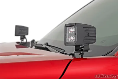 Rough Country LED Light Kit Ditch Mount 2" Black Pair Flood Toyota Tacoma 24-25 - 72102