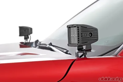 Rough Country LED Light Kit Ditch Mount 2" Black Pair Amber DRL for 2024 Toyota Tacoma - 72104