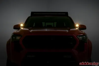 Rough Country LED Light Kit Ditch Mount 2" Black Pair Amber DRL for 2024 Toyota Tacoma - 72104