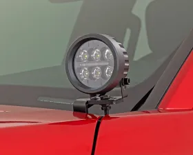 Rough Country LED Light Kit Ditch Mount Black Series Round 3.5
