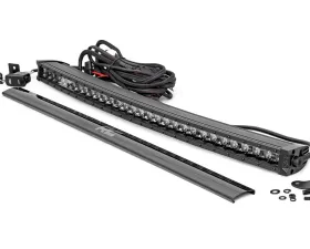 Rough Country 30 Inch Black Series LED Light Bar Curved Single Row Cool White DRL