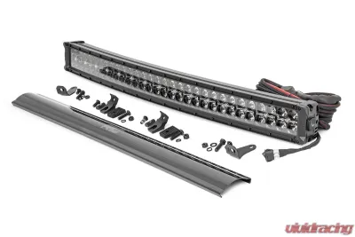 Rough Country 30 Inch Black Series LED Light Bar Curved Dual Row Amber DRL - 72930BDA