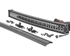 Rough Country 30 Inch Black Series LED Light Bar Curved Dual Row Cool White DRL