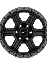 Rough Country 79 Series Wheel 17x8.5 Semi Gloss Black with Gunmetal Ring 6x5.5 Fitment for Multiple Models                                     - 79170912B - Image 2