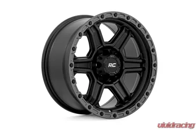 Rough Country 79 Series Wheel 17x8.5 Semi Gloss Black with Gunmetal Ring 6x5.5 Fitment for Multiple Models - 79170912B