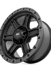 Rough Country 79 Series Wheel 17x8.5 Semi Gloss Black with Gunmetal Ring 6x5.5 Fitment for Multiple Models                                     - 79170912B - Image 4
