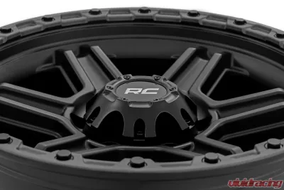 Rough Country 79 Series Wheel 17x8.5 Semi Gloss Black with Gunmetal Ring 6x5.5 Fitment for Multiple Models - 79170912B