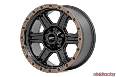 Rough Country 79 Series Wheel One-Piece Semi Gloss Black w/Bronze Ring 17x8.5 5x5 0mm - 79170918