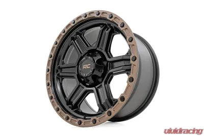 Rough Country 79 Series Wheel One-Piece Semi Gloss Black w/Bronze Ring 17x8.5 5x5 0mm - 79170918