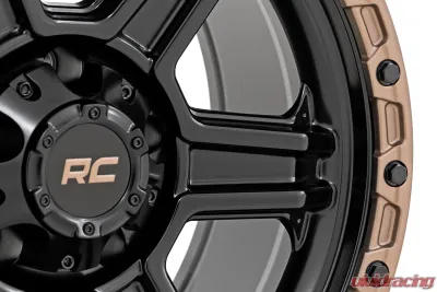 Rough Country 79 Series Wheel One-Piece Semi Gloss Black w/Bronze Ring 17x8.5 5x5 0mm - 79170918