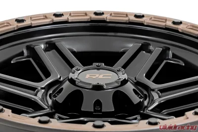 Rough Country 79 Series Wheel One-Piece Semi Gloss Black w/Bronze Ring 17x8.5 5x5 0mm - 79170918