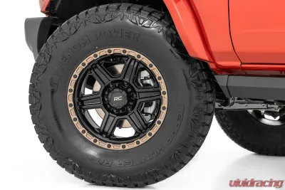 Rough Country 79 Series Wheel One-Piece Semi Gloss Black w/Bronze Ring 17x8.5 5x5 0mm - 79170918