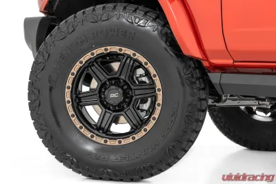 Rough Country 79 Series Wheel One-Piece Semi Gloss Black w/Bronze Ring 18x9 5x5.5 -12mm - 79181214