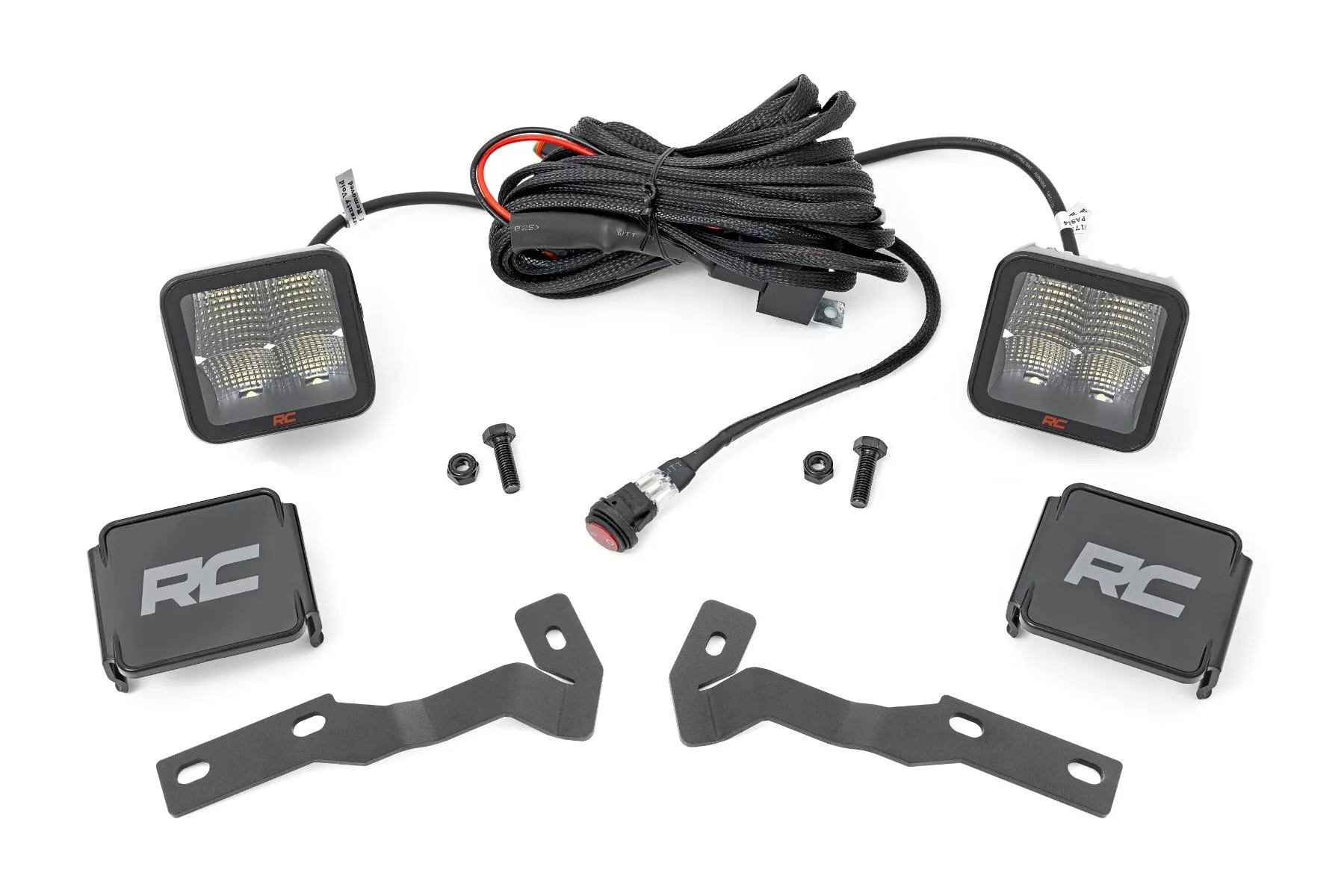Rough Country LED Light Kit Ditch Mount 2" Spectrum Pair Spot Toyota Tacoma 16-23 - 81080