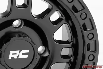 Rough Country 82 Series Wheel One-Piece Semi Gloss Black 14x7 4x137 +10mm - 82140733