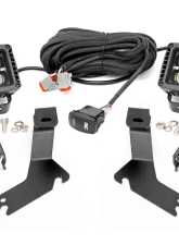 Rough Country LED Light Kit Ditch Mount 2" Black Pair Amber DRL Chevy Silverado 1500 99-06                                     - 82281 - Image 6
