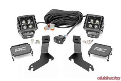 Rough Country LED Light Kit Ditch Mount 2" Black Pair Amber DRL Chevy Silverado 1500 99-06 - 82281