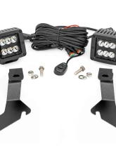 Rough Country LED Light Kit Ditch Mount 2" Black Pair Spot Chevy Silverado 1500 99-06                                     - 82282 - Image 6