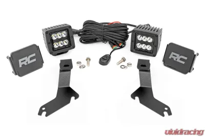 Rough Country LED Light Kit Ditch Mount 2" Black Pair Spot Chevy Silverado 1500 99-06 - 82282